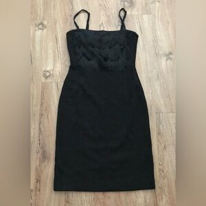 Banana Republic strapless black dress w/fringe. Size 8